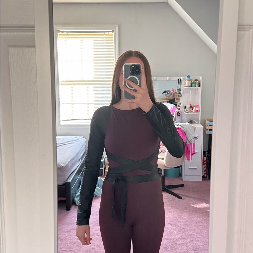 Weissman Burgundy and Black Dance Costume